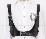 Gothic Punk PU Leather Wide Strap Vest Belt