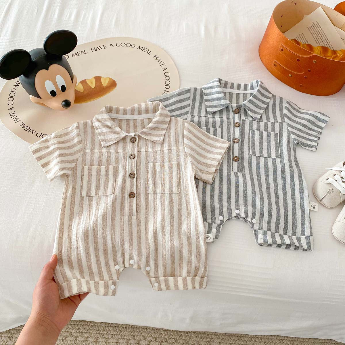 Summer Baby Thin Short-sleeved Casual Jumpsuit
