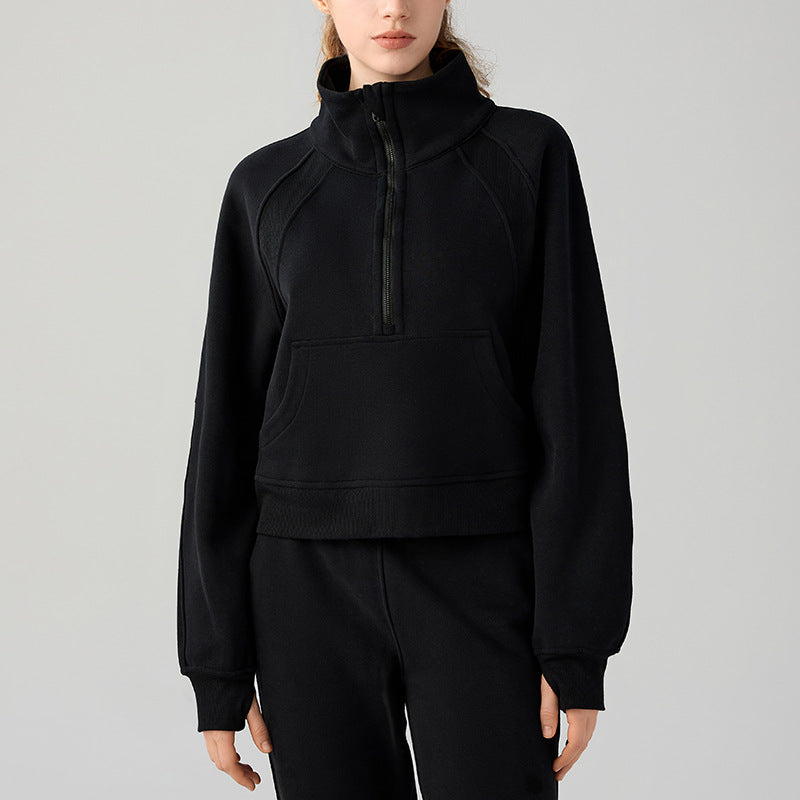 Women's Cozy Half-Zip Fleece Pullover Warm Sweater