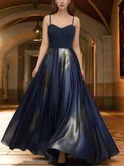 Affordable Luxury Slip Dress with a Sweetheart Neckline Cinched Waist and Ombre Satin Finish
