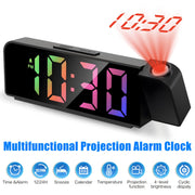 Multifunctional LED projection alarm clock with colorful light