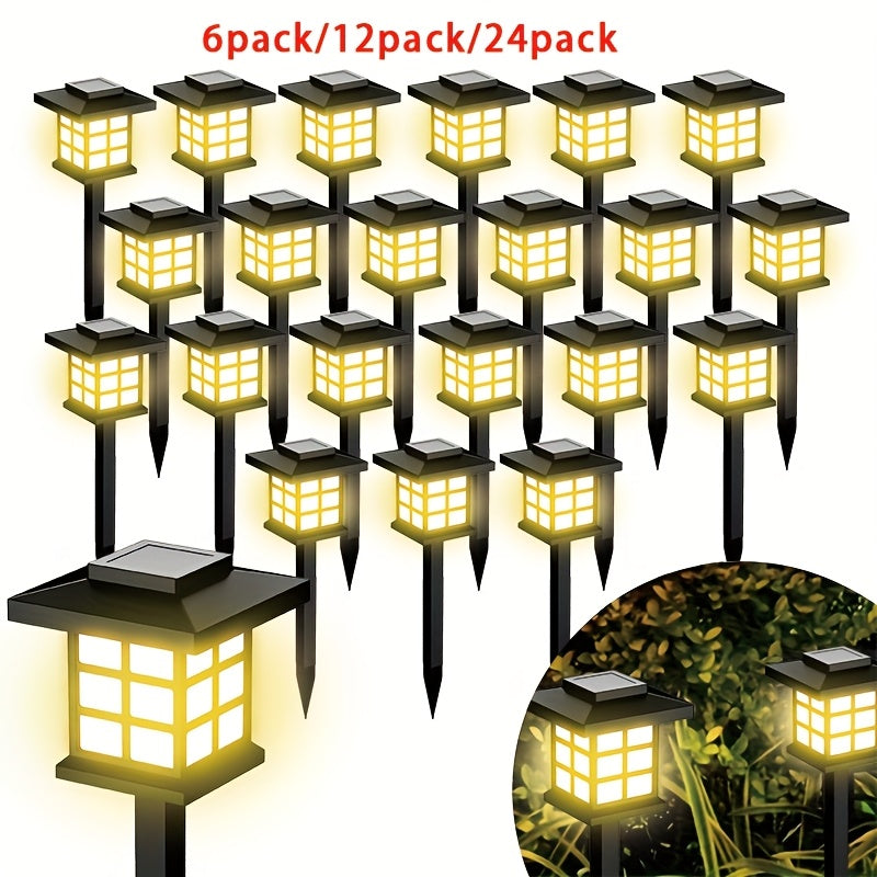24/12/6 Solar Outdoor Lights, 600mA Solar Path Lights, 10 Hours Long-lasting LED Landscape Lighting Outdoor Solar Path Lights, Solar Garden Lights, Outdoor Waterproof Solar Path Lights, Suitable...