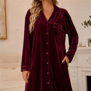 Women's Velvet Lapel Single-Breasted Mini Dress