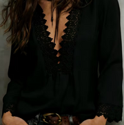 V-neck Loose Long-sleeved Top