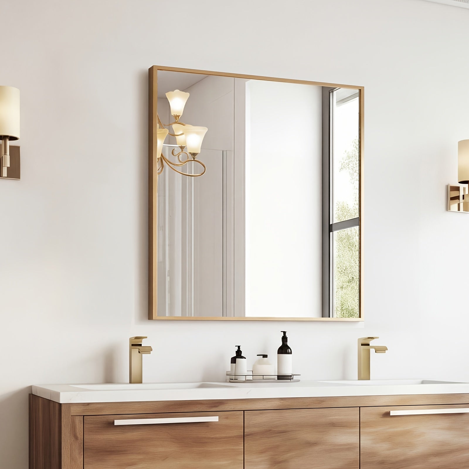 Right-Angle Bathroom and Bedroom Wall Mirror for Home Decor