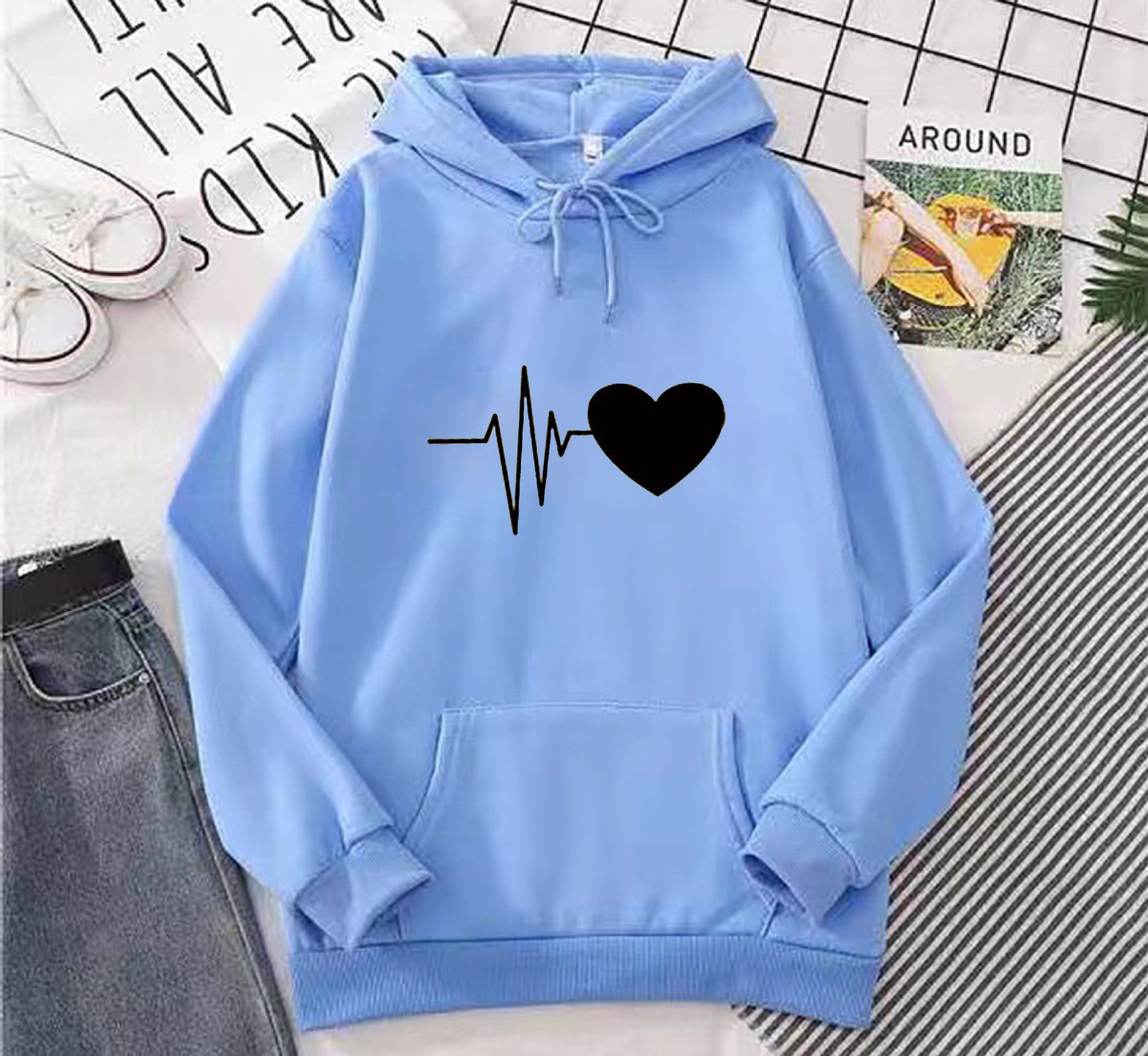 Cozy Fleece-Lined Loose Winter Hoodie for Women