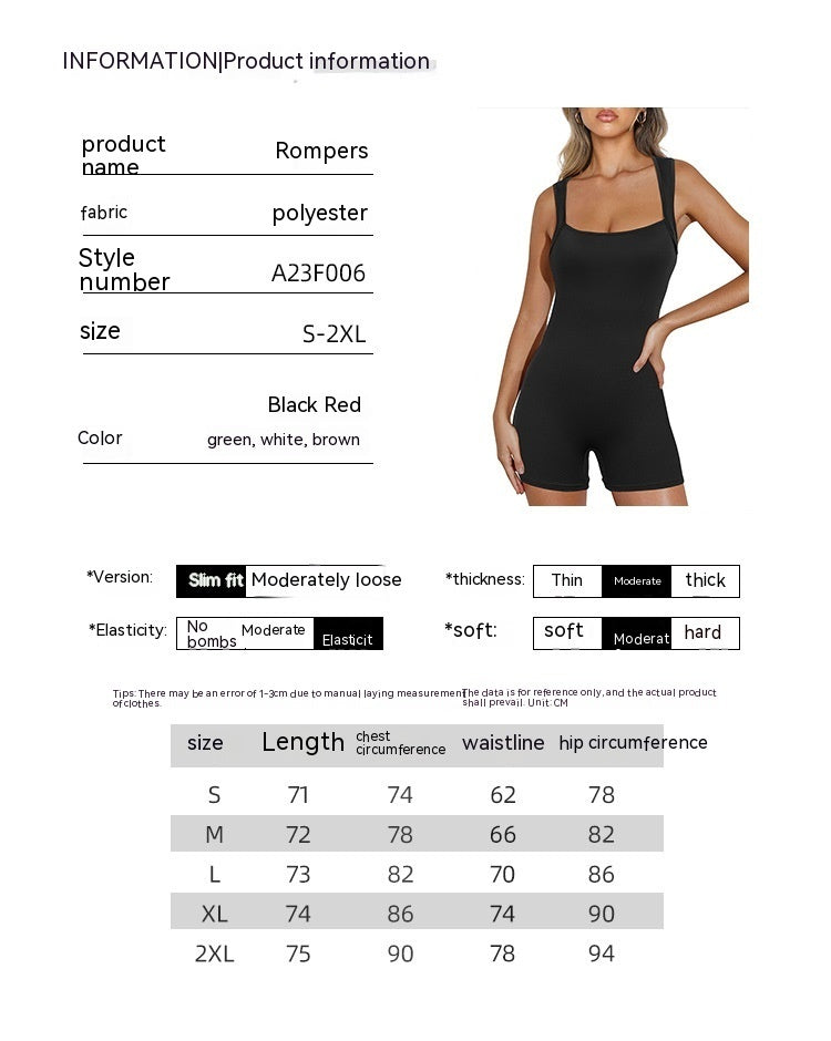 Summer Solid Color Jumpsuit Women's Sports