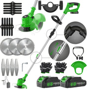 Portable Cordless Lawn Mower with Garden Weeder and Trimmer – 3 Blade Types, Dual High‑Capacity Lithium Batteries