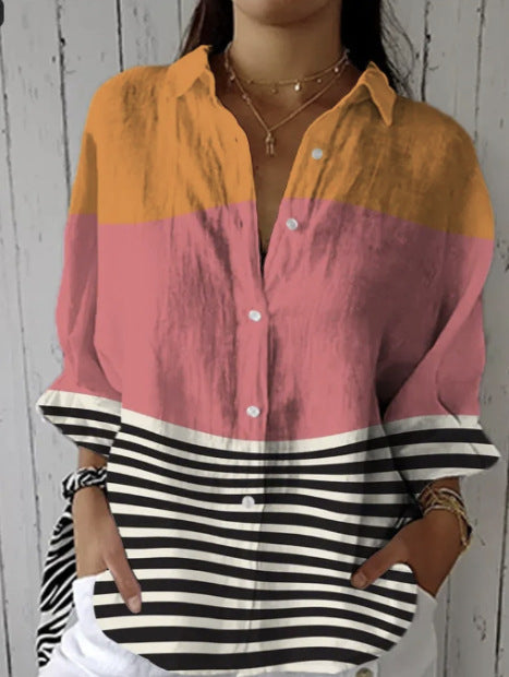 Women's 3D Digital Printing Fashion Long Sleeve Shirt