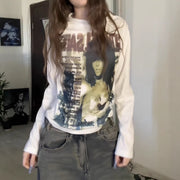 Printed Short-sleeve Crewneck Top T-shirt