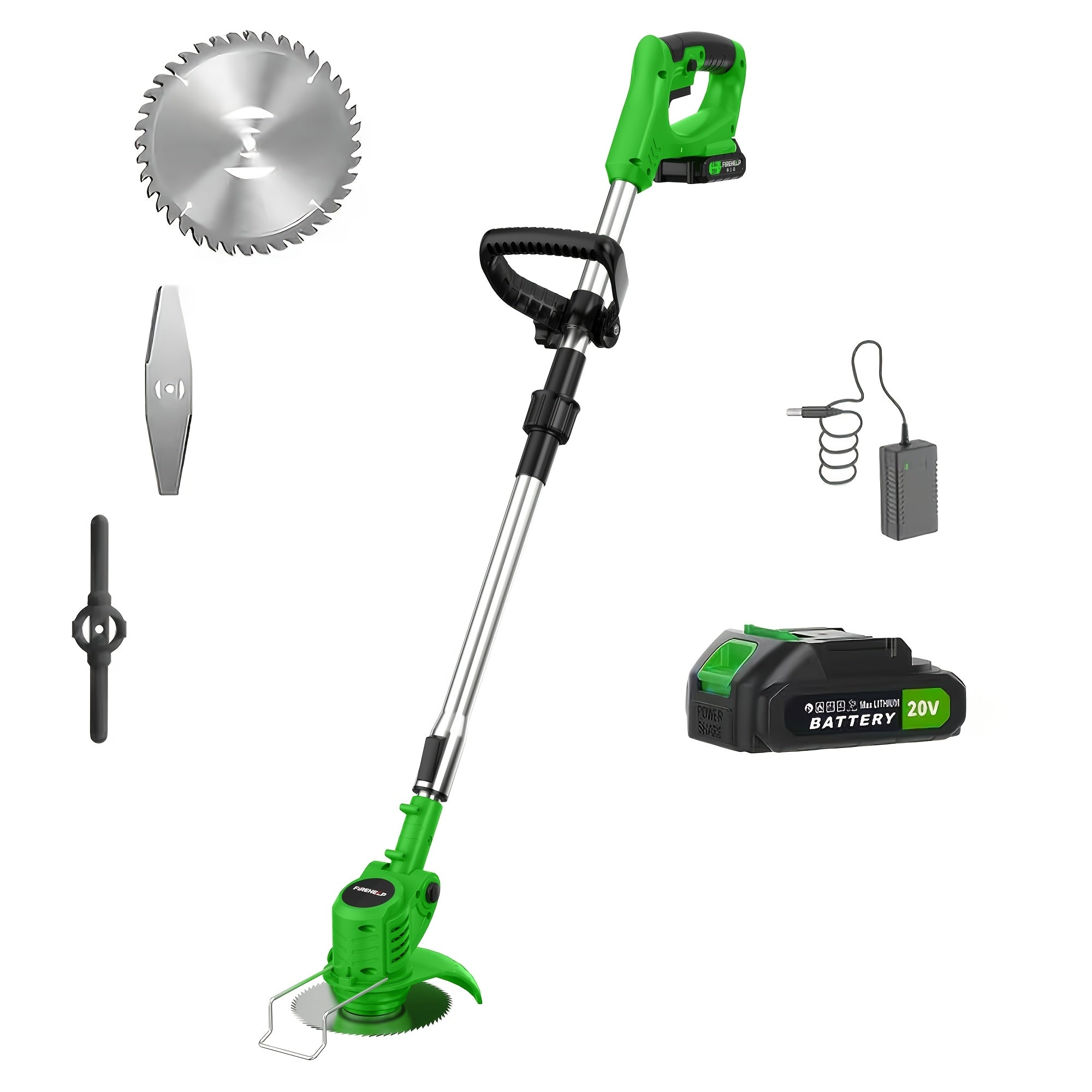 Cordless Electric Lawn Mower and Trimmer Set – Portable, 3 Blade Types, High-Capacity Lithium Battery