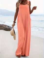 Women's Casual Loose Wide Leg Overalls with Pockets