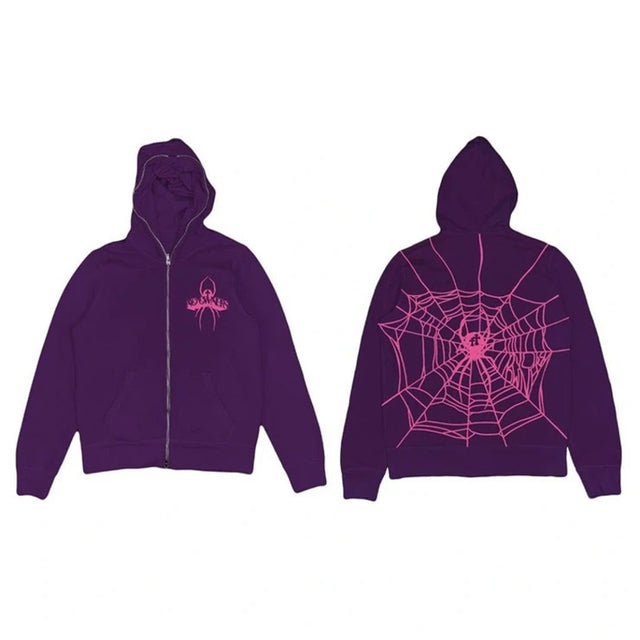 Men's Spider Web Full Print Hip Hop Hoodie
