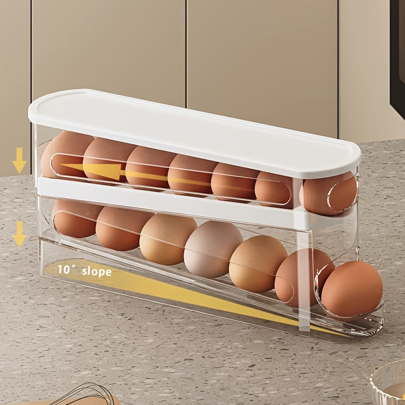 Rolling Egg Rack with Side Storage Door