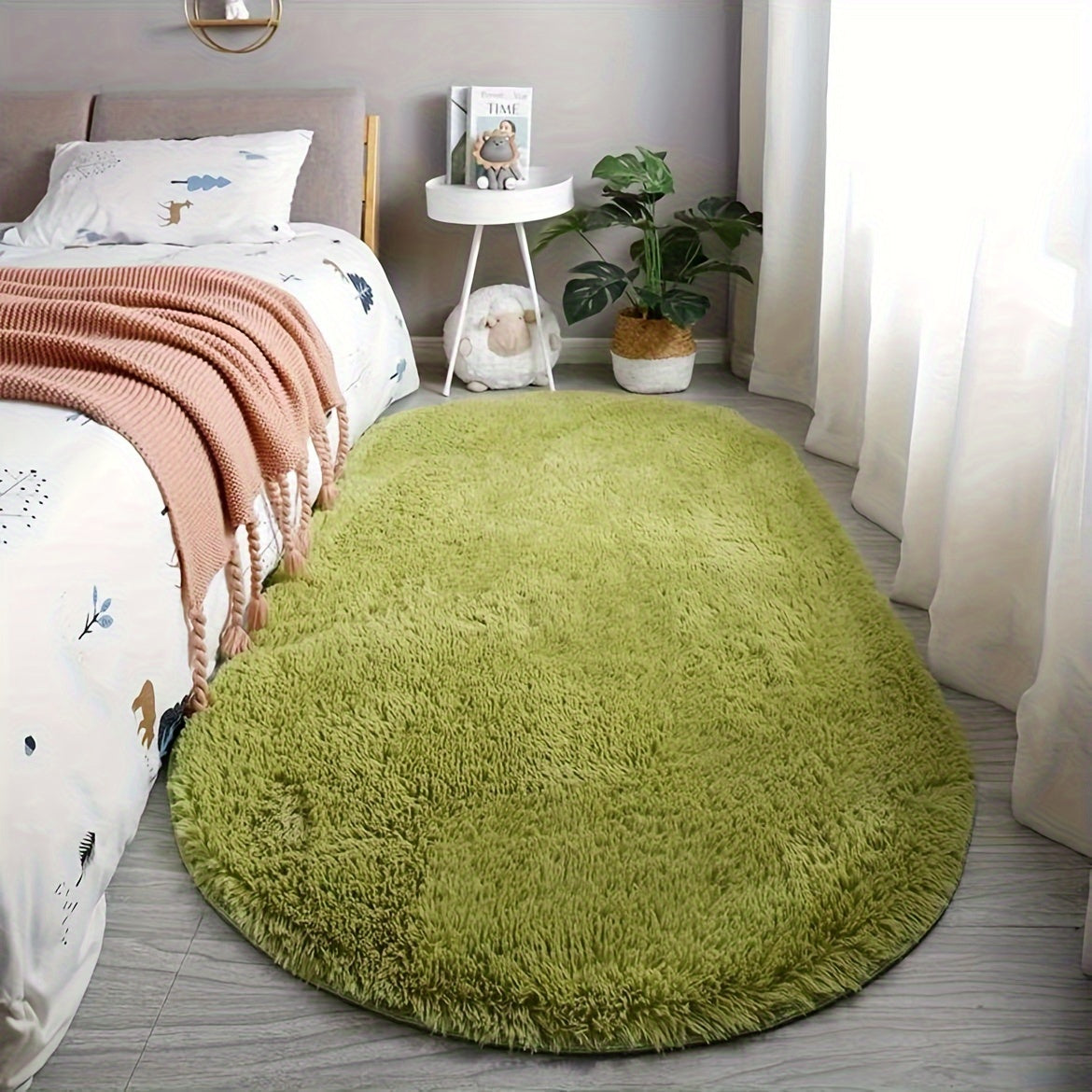 Oval bedroom bedside, bed end mat, living room coffee table mat