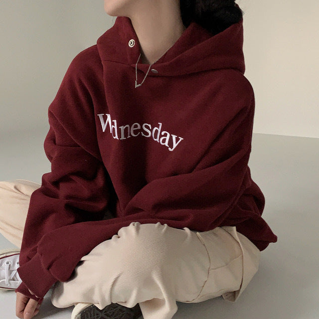 Chic Fleece-Lined Embroidered Winter Hoodie