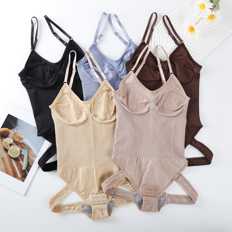 Body Shaping Belly Contraction Sling T-back Large Size Hip Lifting Jumpsuit