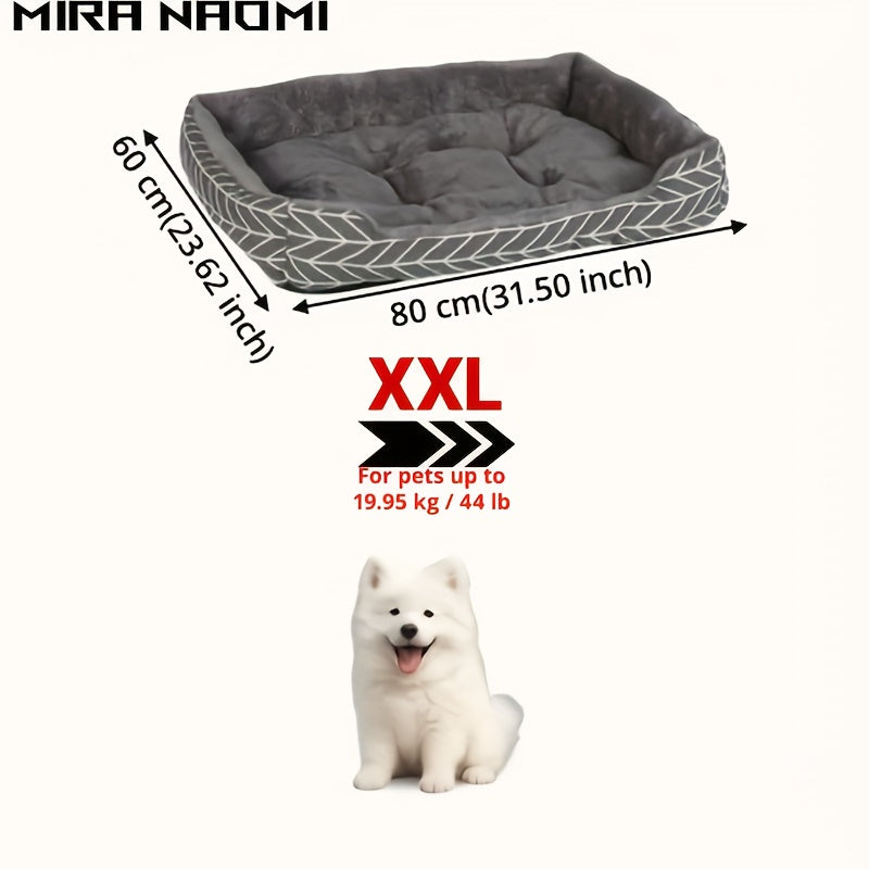 Winter Warm Pet Mattress With Arrow Pattern Design, For Extra Small To Large Breeds, 4 Sizes M-Xxl Ultra Soft Comfortable Plush Dog Bed Made Of Felt Polyester No Assembly Needed Thick Warmer Pad Su...