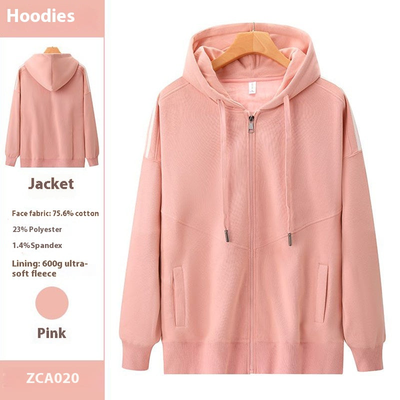 Plush Velvet Hooded Sweatshirt with Warm Lining