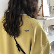 Cozy Oversized Crew Neck Long-Sleeve Pullover Top