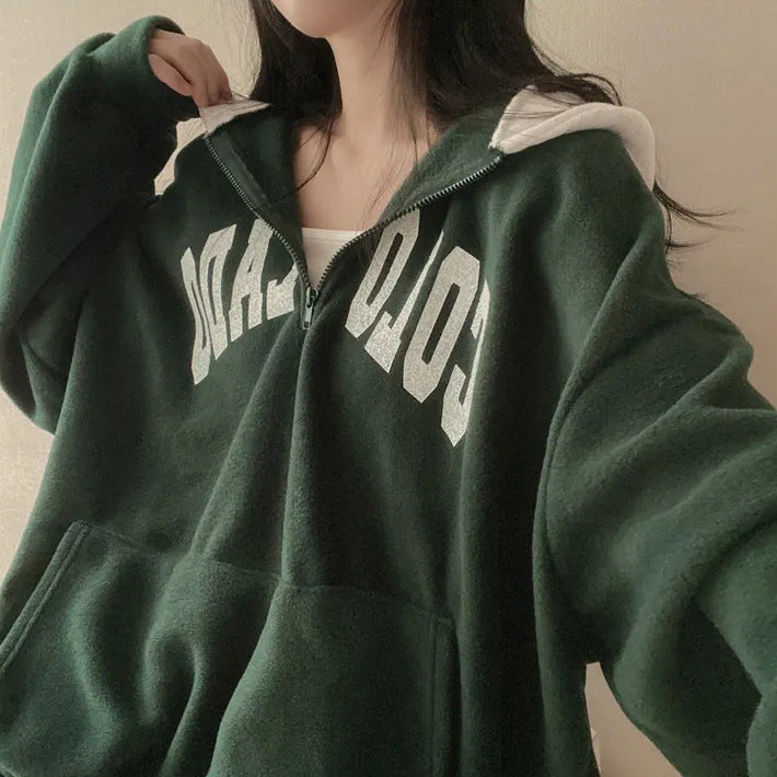 Women's Velvet Padded Thickened Winter Hoodie