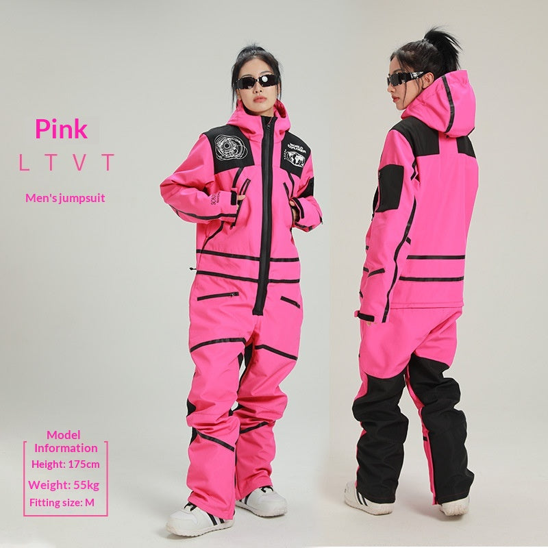 Waterproof Windproof One-Piece Ski Suit for Winter