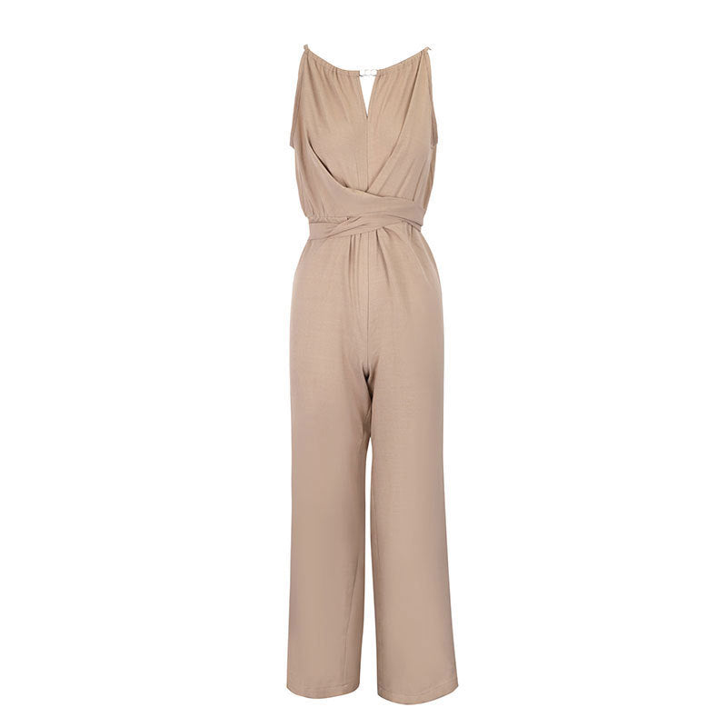 Chic Halter Neck High Waist Tie-Up Jumpsuit