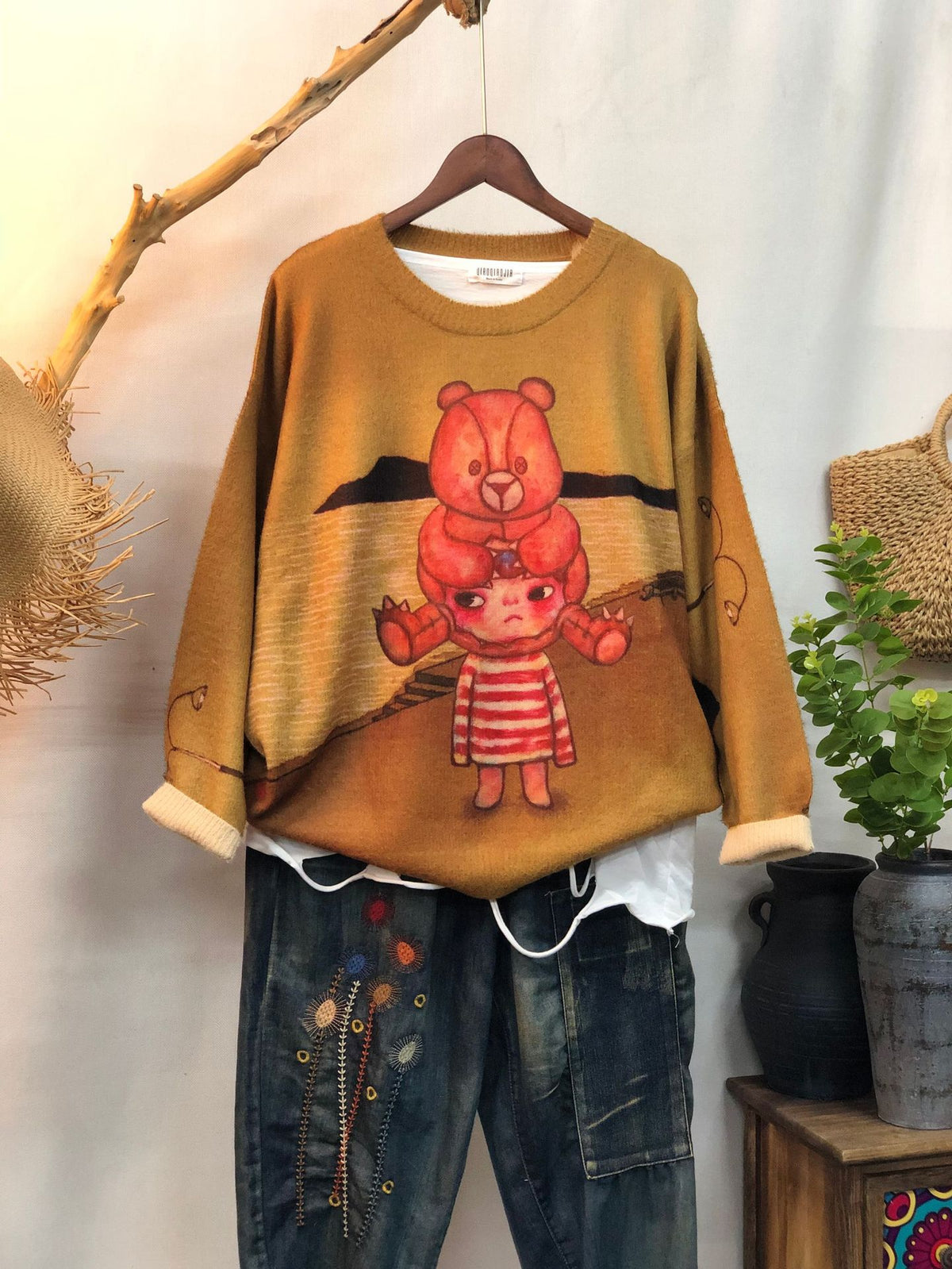 New Women's Loose-fitting Round-neck Sweater for Outerwear