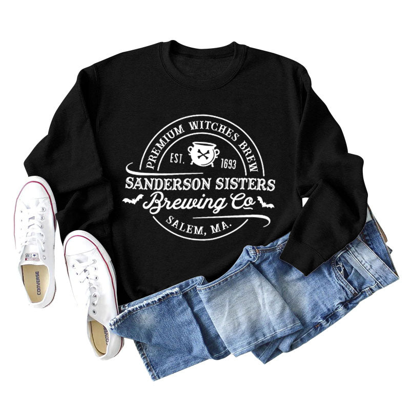 Cozy Alphabet Print Long Sleeve Casual Sweatshirt