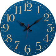 Custom Photo & Text Wooden Wall Clock - Personalized Family Picture/Quote, Retro Farmhouse Style with Golden Hands & Large Black Numerals, Quartz Movement, Battery- (AA Not Included) - Large Round Clock for Home,