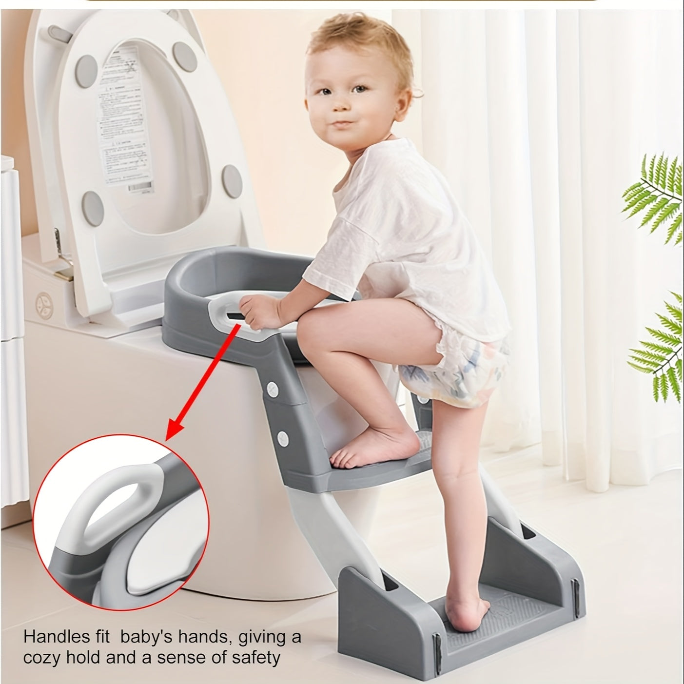 2-in-1 Toddler Potty Training Toilet Seat with Step Ladder, Splash Guard, and Anti‑Slip Pad – Foldable Kids Toilet Seat for Boys and Girls