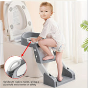 2-in-1 Toddler Potty Training Toilet Seat with Step Ladder, Splash Guard, and Anti‑Slip Pad – Foldable Kids Toilet Seat for Boys and Girls