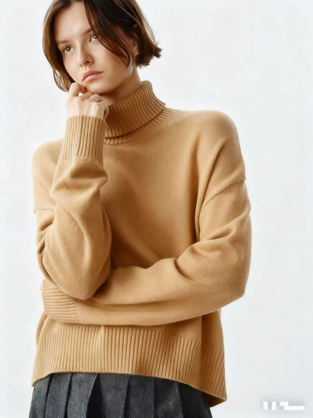 Turtleneck Loose-fitting Versatile Knitted Pullover Sweater