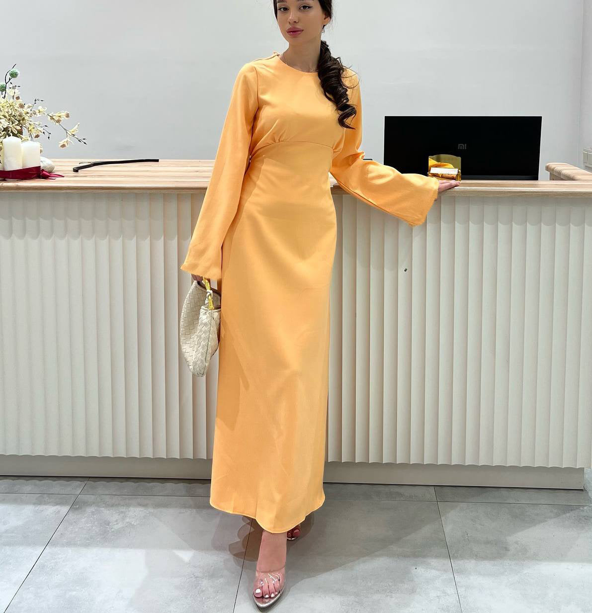 Womens Casual Figure-flattering Long-sleeve Maxi Dress