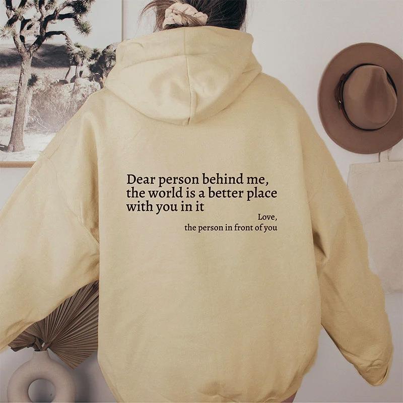 Women's Brushed Letter Hoodie Cozy Fleece Pullover