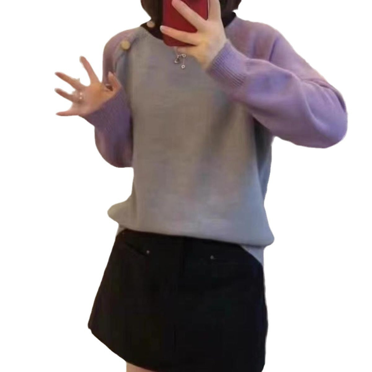 Womens Sweater with a Relaxed Designer-inspired Knit Top