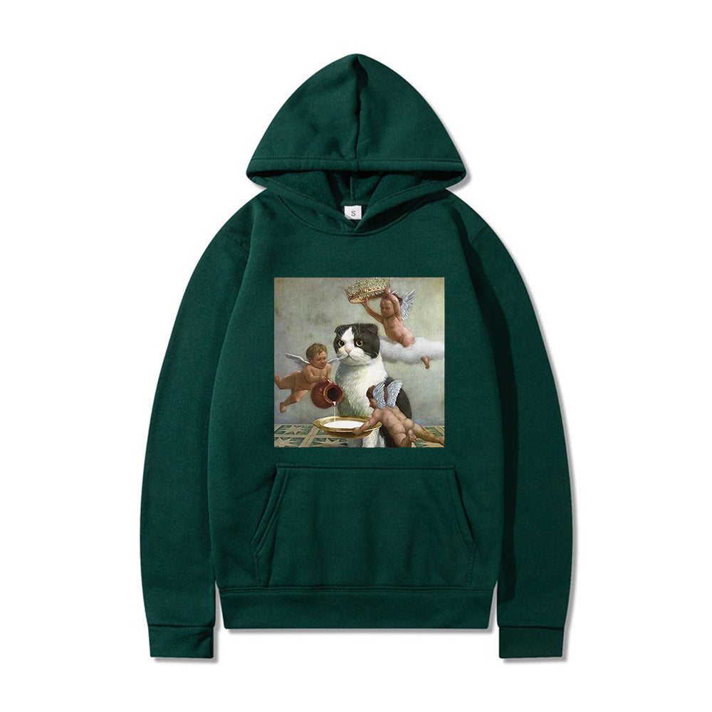 Cute Angel & Cat Matching Couple Sweatshirt