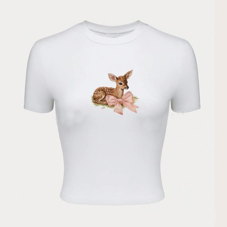 Chic Letter Print Short-Sleeve Women's T-Shirt