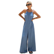 Elegant Sleeveless Wide-Leg Commuter Jumpsuit