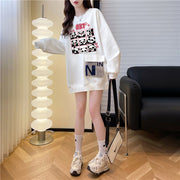 Plus Size Casual Round Neck Cotton Pullover Sweatshirt