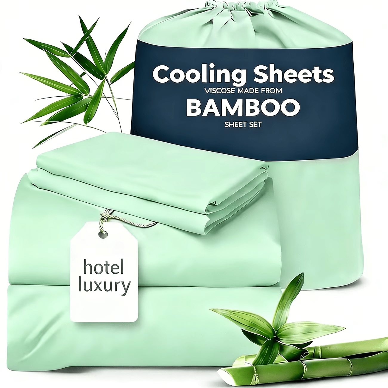 Cooling Bamboo Fiber Sheet Set – 4 Piece, 16‑Inch Extra‑Deep Pocket, Twin/Full/Queen/King Sizes