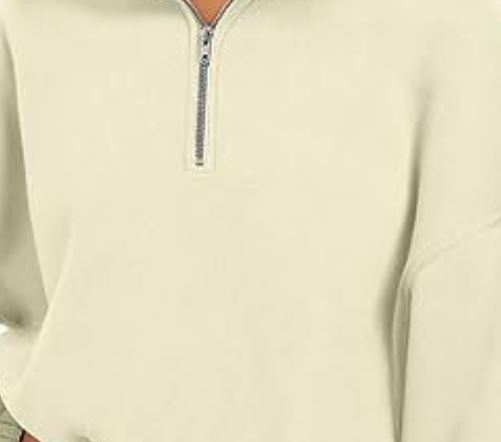 Women's Half Zipped Stand Collar Drawstring At Hem Polar Fleece Autumn Winter Sweater