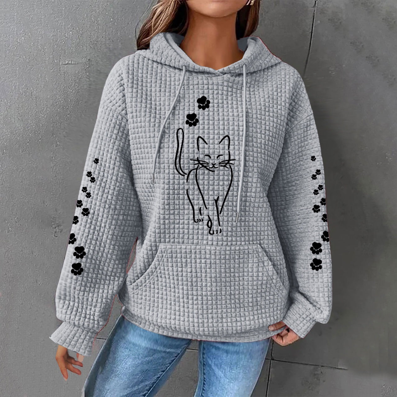 Women's Casual Printed Long Sleeve Loose Sweater