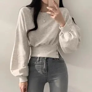Slimming Crew-Neck Long Sleeve Tunic Top