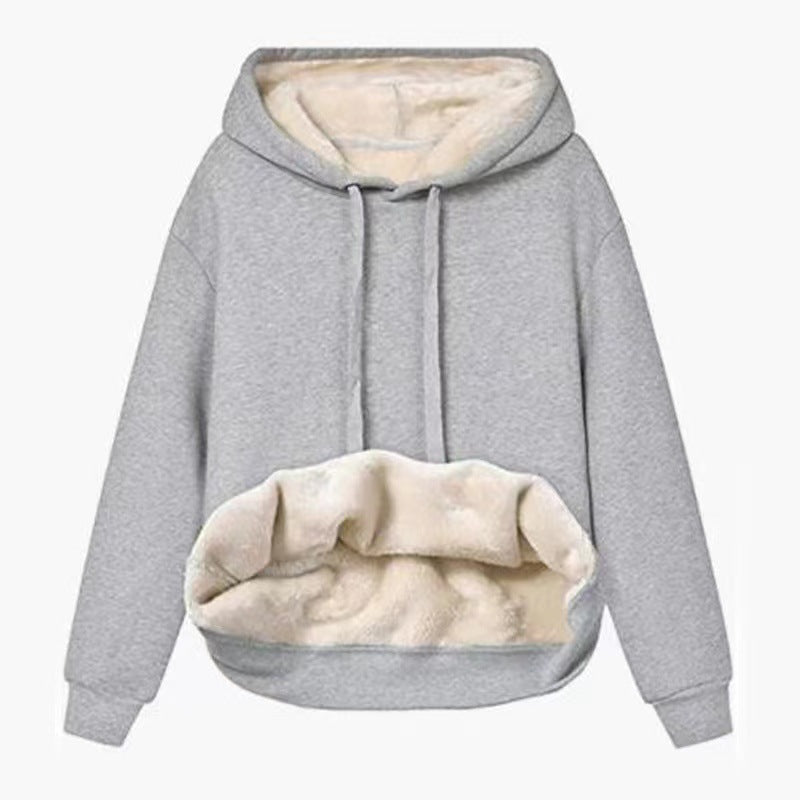 Plush Velvet Padded Hooded Winter Coat
