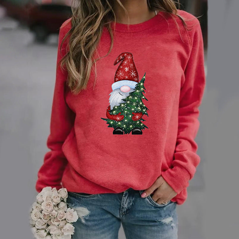 Festive Christmas Hug Graphic Crew Neck Pullover Sweatshirt