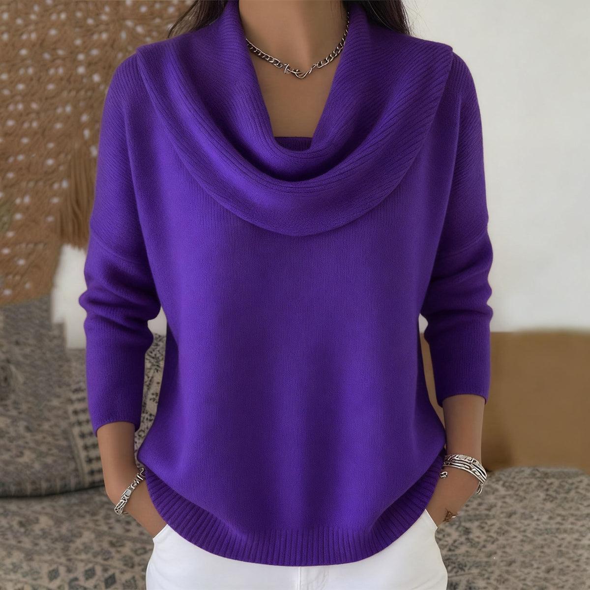 Autumn and Winter New Solid Color Long-sleeved Sweater