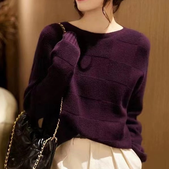 Seamless Wool Cashmere Soft Glutinous Warm Loose Pullover Knitting