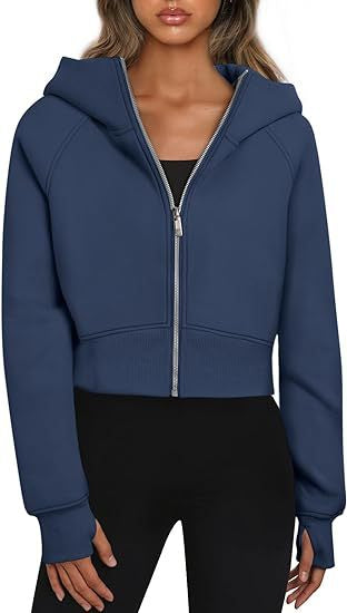Cozy Fleece Zip-Up Hooded Sweatshirt for Women