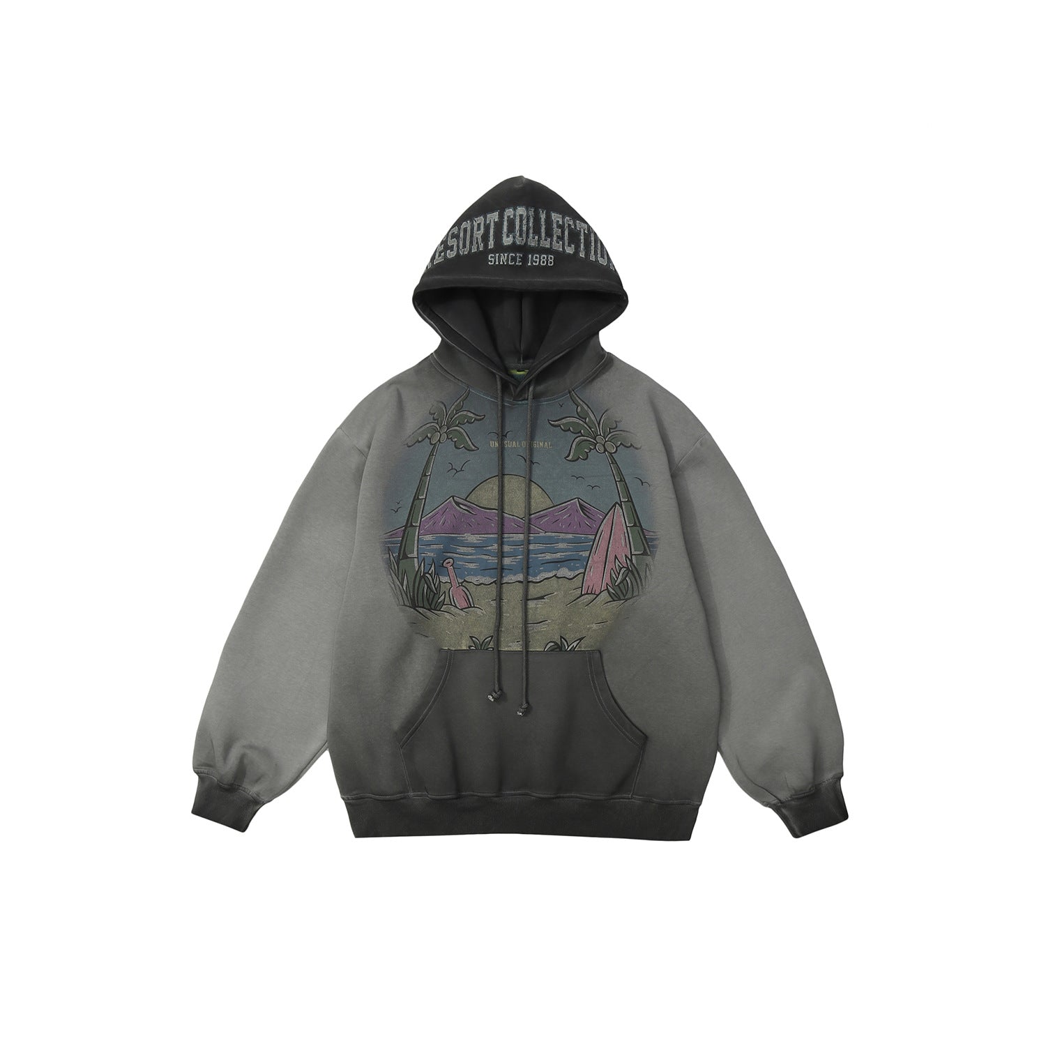 Men's Vintage Landscape Art Hoodie Streetwear
